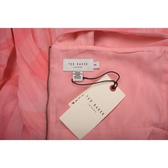 Ted Baker London MIRELIA Midi Dress TB 2 US 6 Cross-Over Pleated A-Line NWT - Picture 6 of 6
